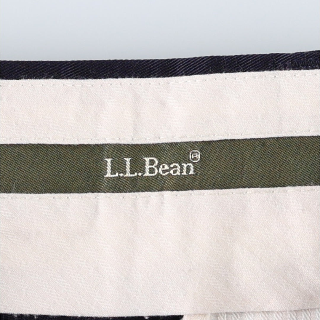 LLBean cotton slacks pants, men's size W32 (approx.) cotton black type Vintage Second Hand