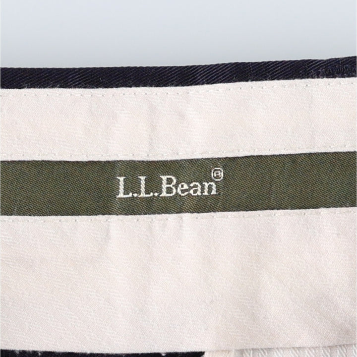 LLBean cotton slacks pants, men's size W32 (approx.) cotton black type Vintage Second Hand