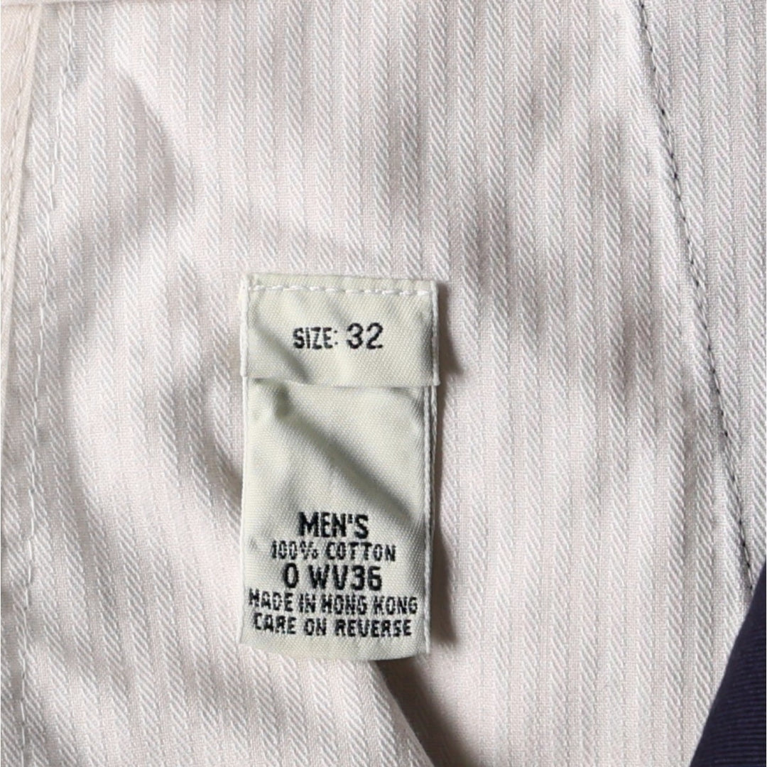 LLBean cotton slacks pants, men's size W32 (approx.) cotton black type Vintage Second Hand