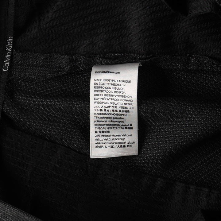 Calvin Klein slacks for men, size W33 (approx.) polyester Charcoal Vintage Second Hand
