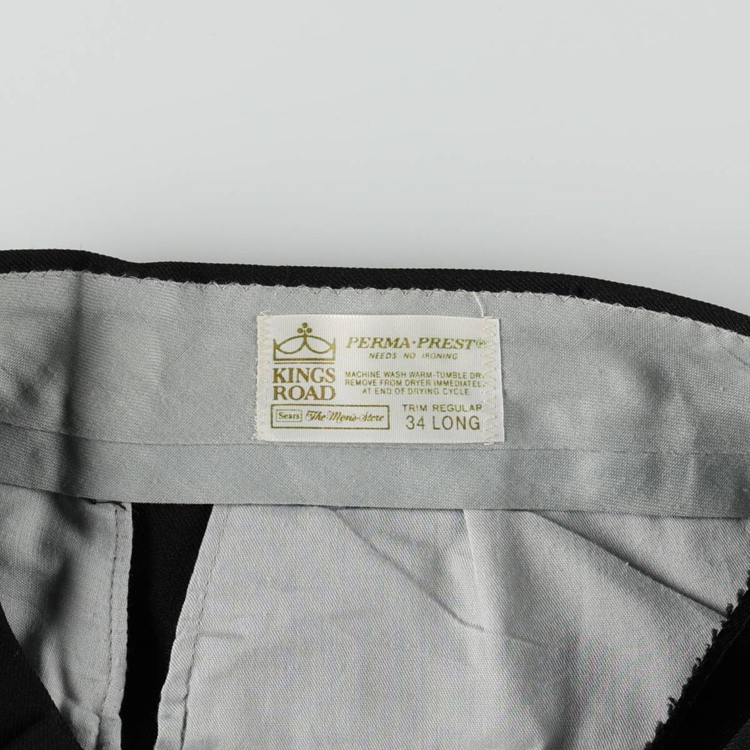 1970'S Sears KINGS ROAD slacks pants, men's size W33 (approx.), vintage. unclear black type Vintage Second Hand