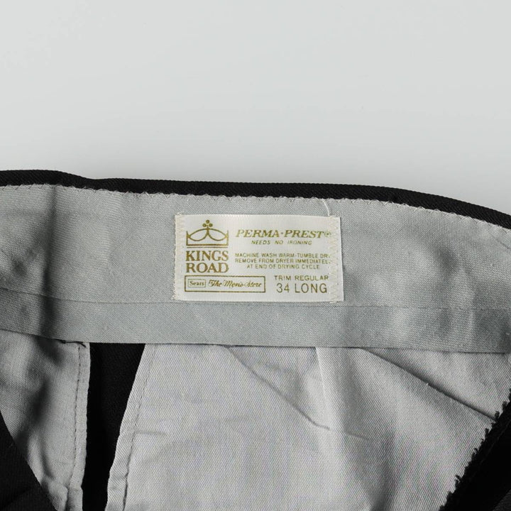 1970'S Sears KINGS ROAD slacks pants, men's size W33 (approx.), vintage. unclear black type Vintage Second Hand