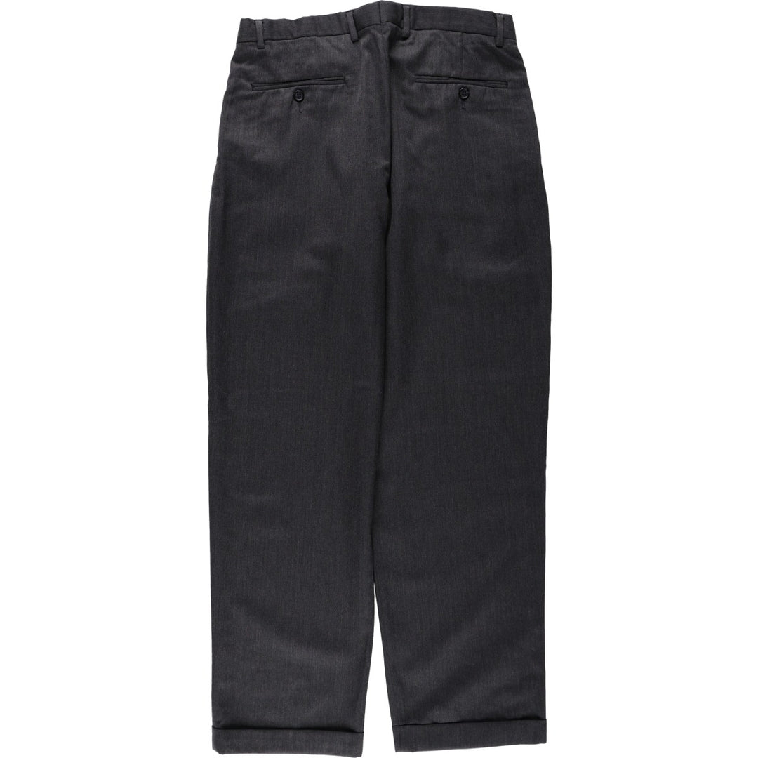 Eddie Bauer Relaxed Fit Wool Trousers/Slacks, Men's Size W34 (approx.) wool gray type Vintage Second Hand