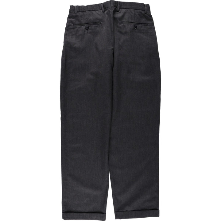 Eddie Bauer Relaxed Fit Wool Trousers/Slacks, Men's Size W34 (approx.) wool gray type Vintage Second Hand