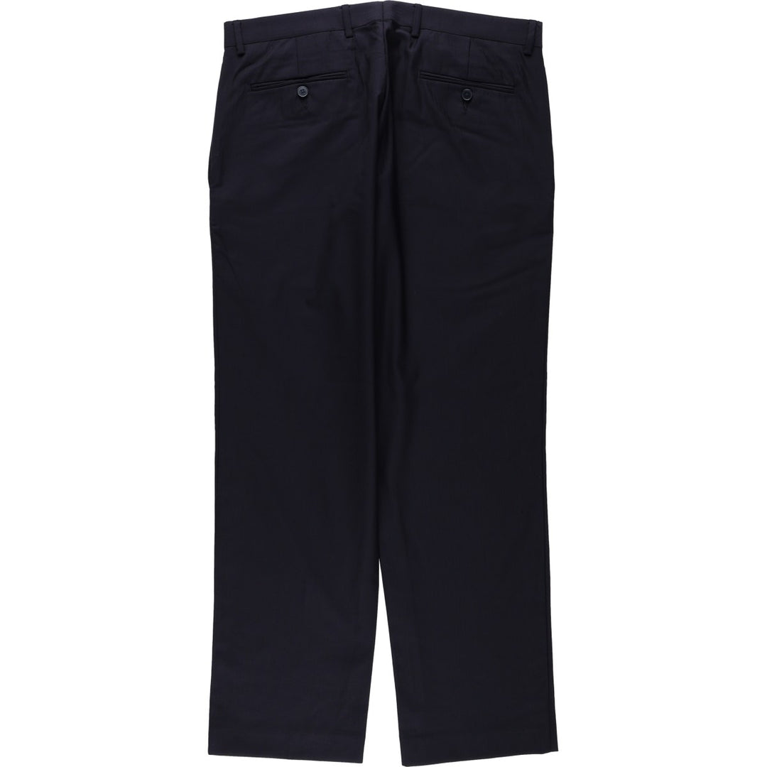Calvin Klein slim fit striped wool trousers/slacks, men's size W35 (approx.) wool navy blue type Vintage Second Hand