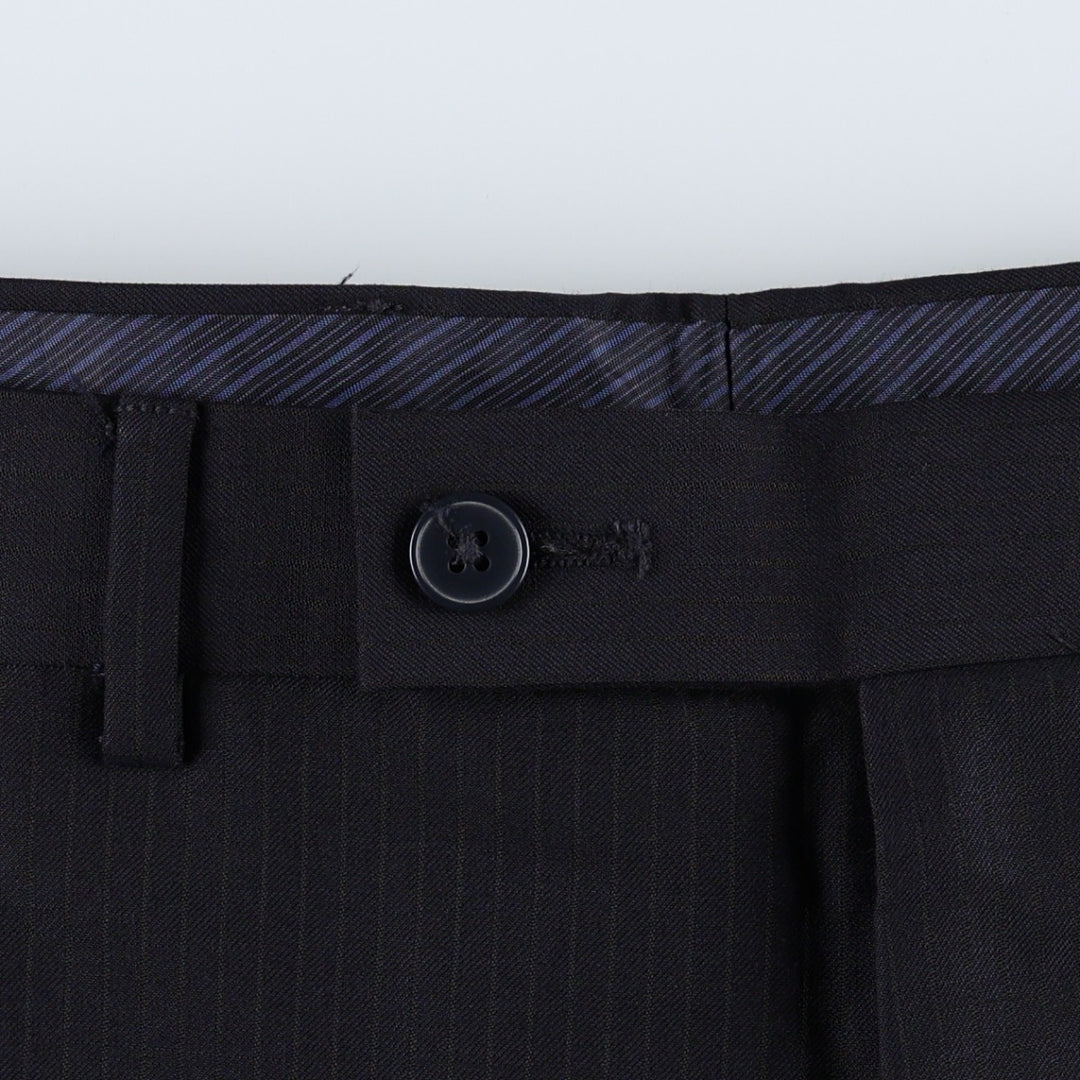 Calvin Klein slim fit striped wool trousers/slacks, men's size W35 (approx.) wool navy blue type Vintage Second Hand