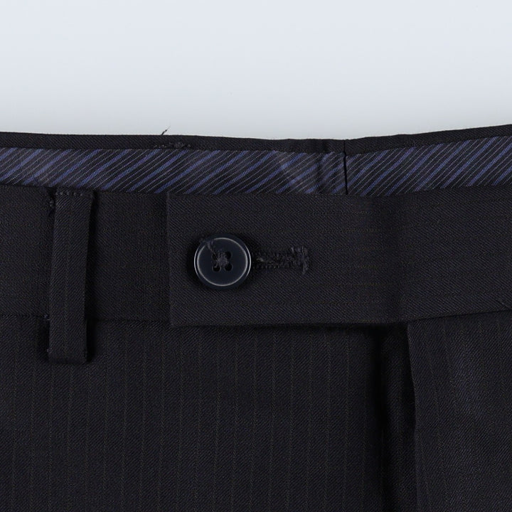 Calvin Klein slim fit striped wool trousers/slacks, men's size W35 (approx.) wool navy blue type Vintage Second Hand