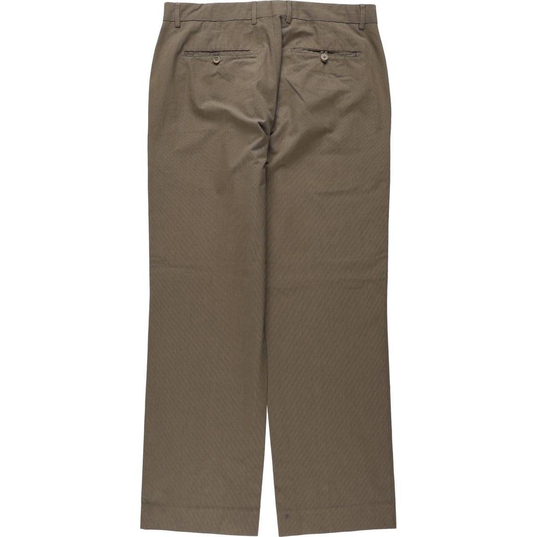 2000'S Banana Republic houndstooth pattern cotton slacks pants, men's size W35 (approx.) cotton brown type Vintage Second Hand