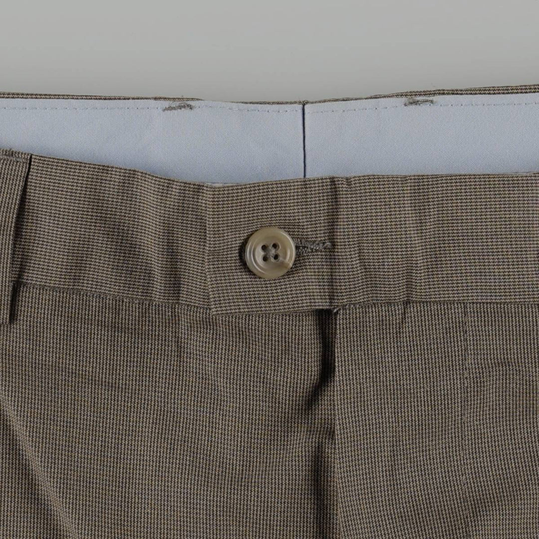 2000'S Banana Republic houndstooth pattern cotton slacks pants, men's size W35 (approx.) cotton brown type Vintage Second Hand