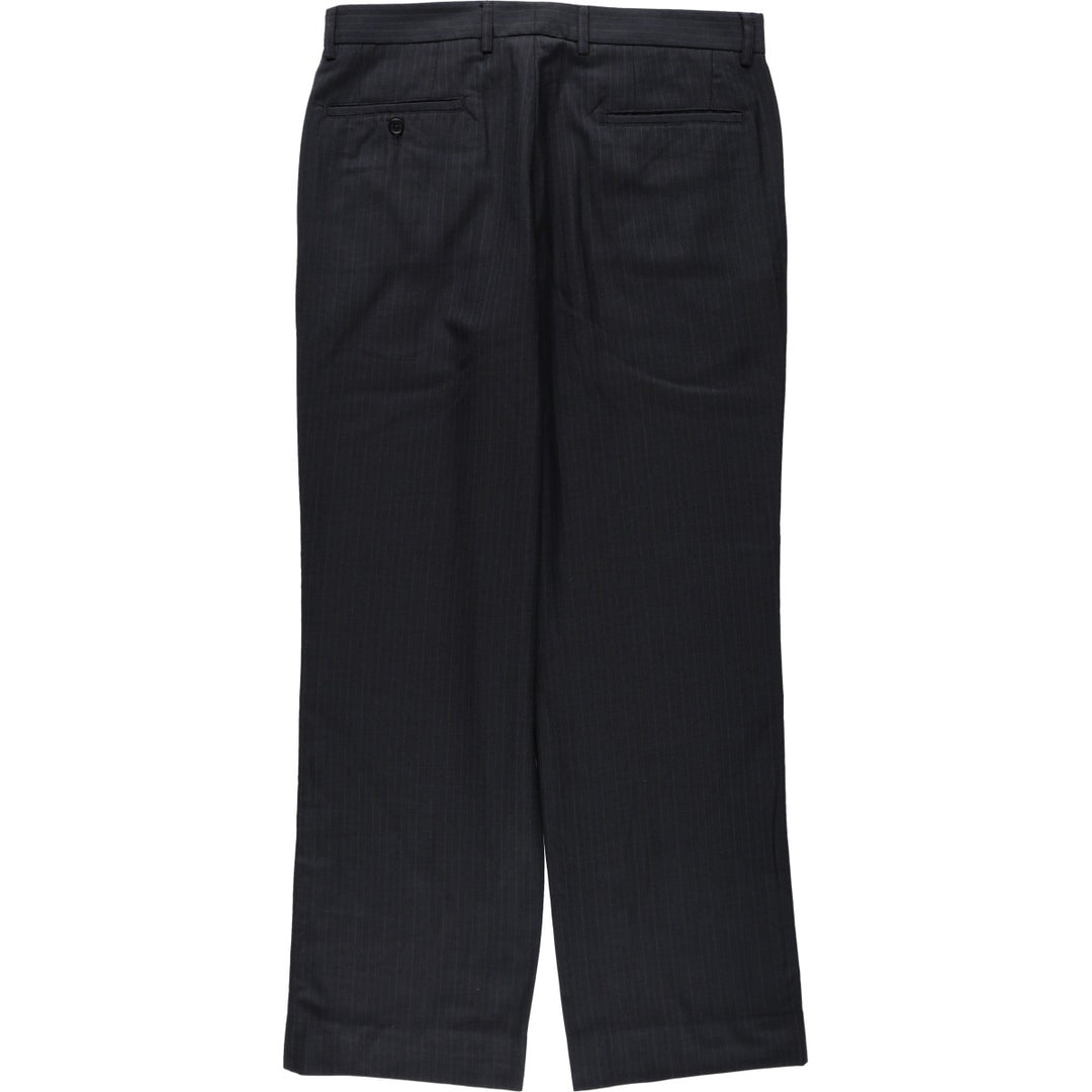 Donna Karan New York (DKNY) Stripe Pattern Slacks Pants, Men's W35 (approx.) polyester black type Vintage Second Hand