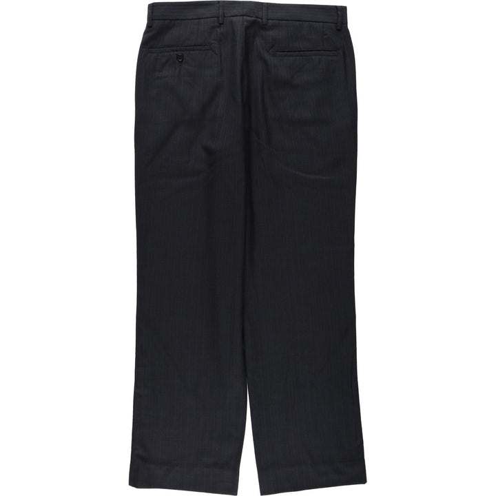 Donna Karan New York (DKNY) Stripe Pattern Slacks Pants, Men's W35 (approx.) polyester black type Vintage Second Hand