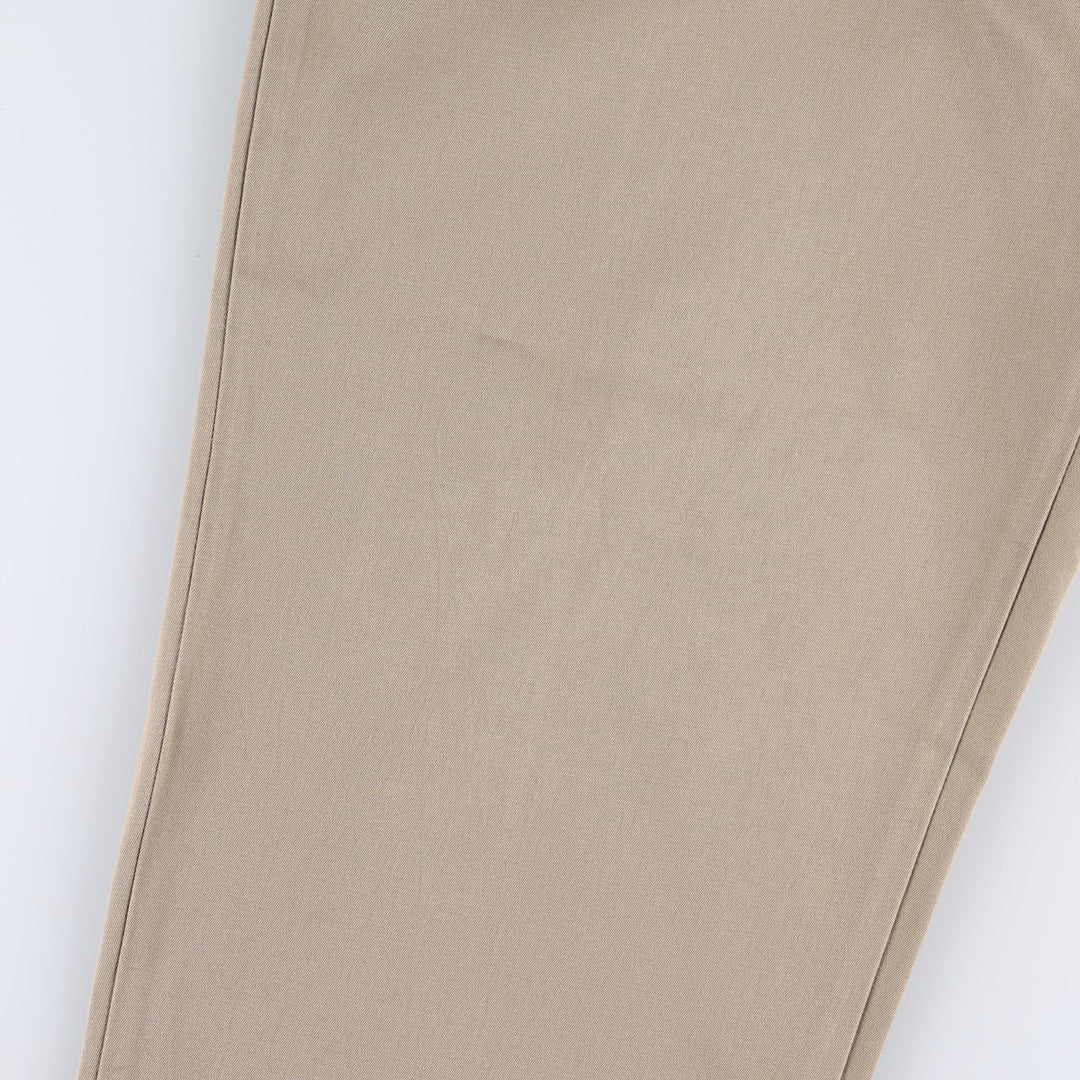 Lands' End two-pleat slacks pants, men's size W34 (approx.) cotton Beige type Vintage Second Hand