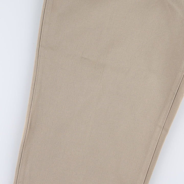 Lands' End two-pleat slacks pants, men's size W34 (approx.) cotton Beige type Vintage Second Hand