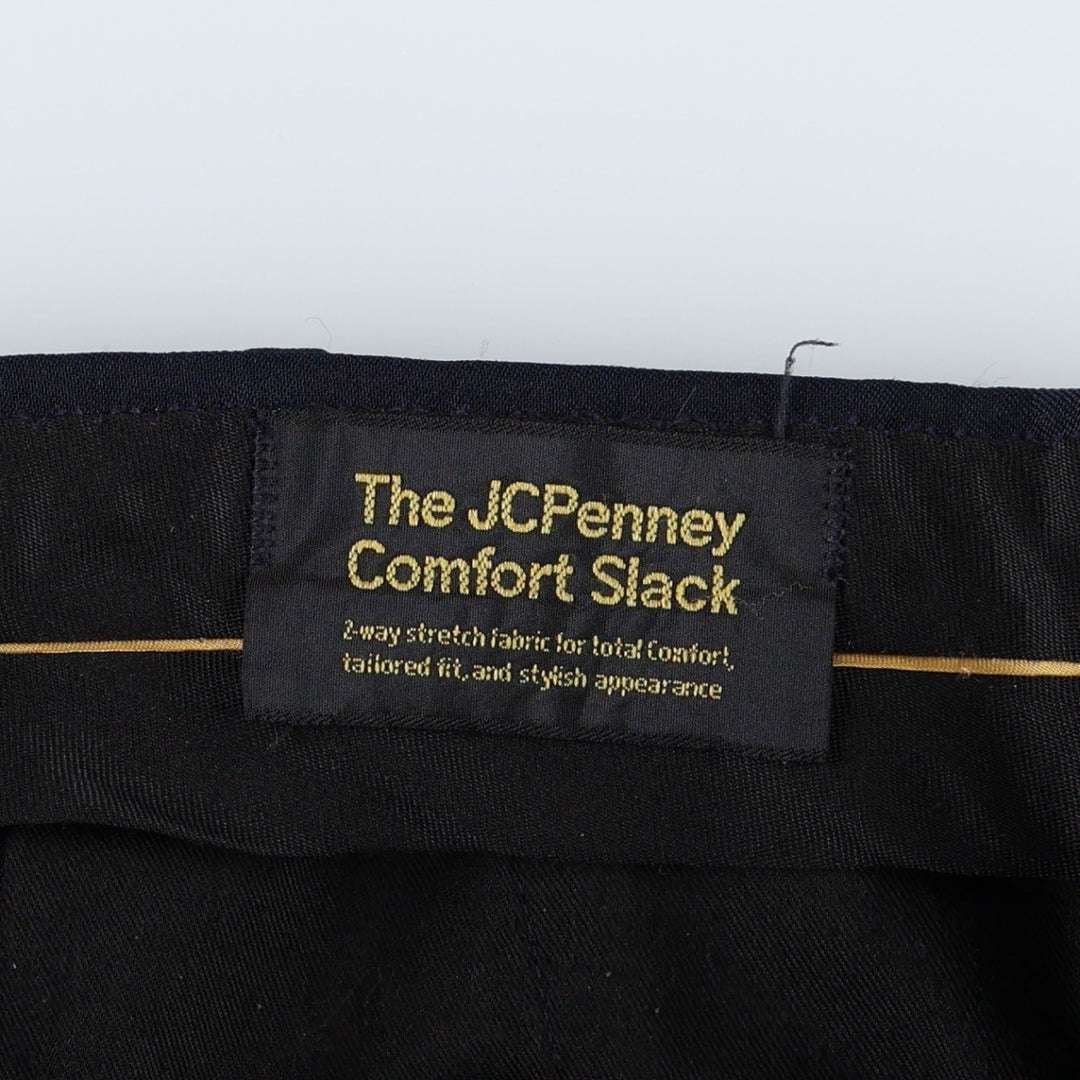 70s-80'S JCPenney Comfort Slacks, Men's W33 (approx.), Vintage unclear navy blue type Vintage Second Hand