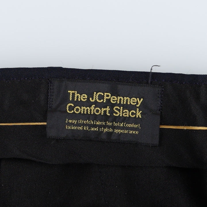 70s-80'S JCPenney Comfort Slacks, Men's W33 (approx.), Vintage unclear navy blue type Vintage Second Hand