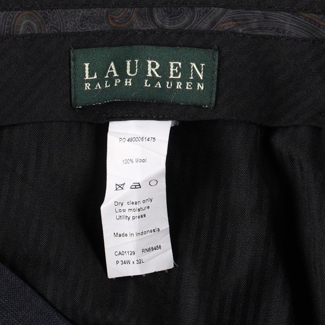 Ralph Lauren LAUREN Wool pants, slacks, men's, W34 equivalent wool navy blue type Vintage Second Hand