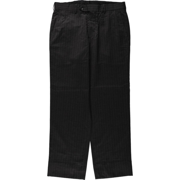 Brooks Brothers 1818 Fitzgerald Stripe Pattern Wool Trousers, Made in USA, Men's Size W33 (approx.) wool Charcoal Vintage Second Hand