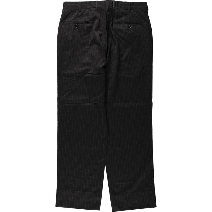 Brooks Brothers 1818 Fitzgerald Stripe Pattern Wool Trousers, Made in USA, Men's Size W33 (approx.) wool Charcoal Vintage Second Hand