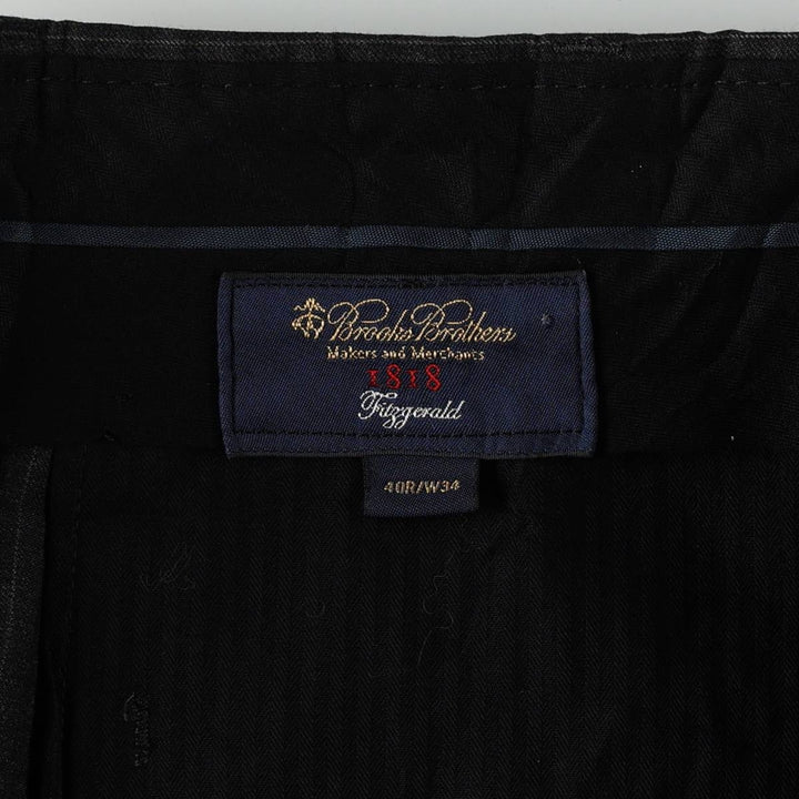 Brooks Brothers 1818 Fitzgerald Stripe Pattern Wool Trousers, Made in USA, Men's Size W33 (approx.) wool Charcoal Vintage Second Hand