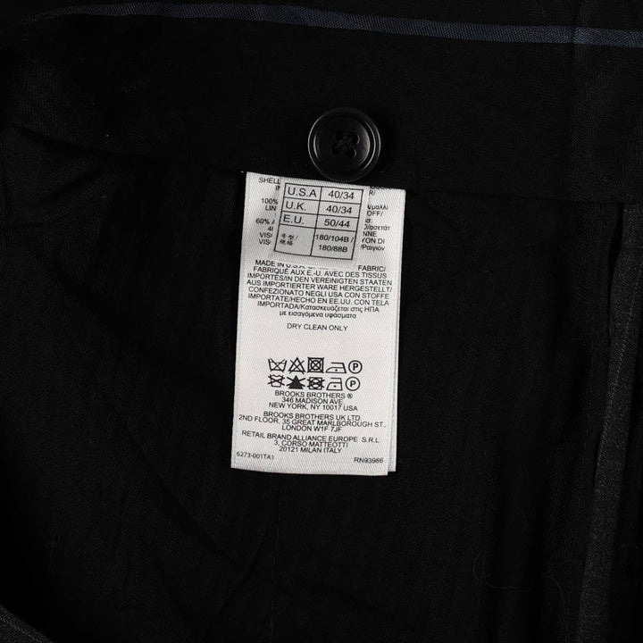 Brooks Brothers 1818 Fitzgerald Stripe Pattern Wool Trousers, Made in USA, Men's Size W33 (approx.) wool Charcoal Vintage Second Hand