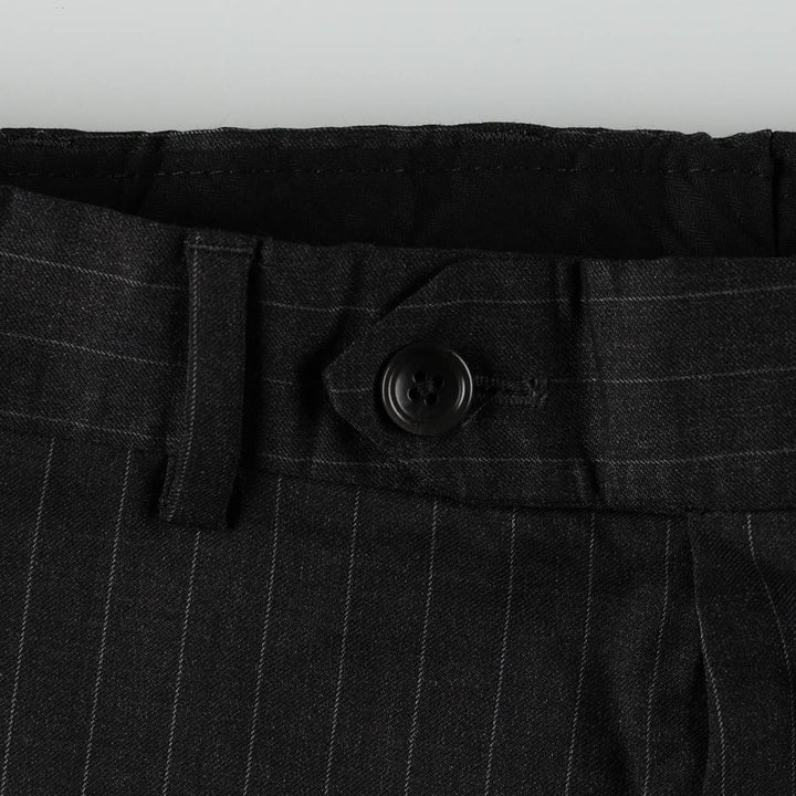Brooks Brothers 1818 Fitzgerald Stripe Pattern Wool Trousers, Made in USA, Men's Size W33 (approx.) wool Charcoal Vintage Second Hand