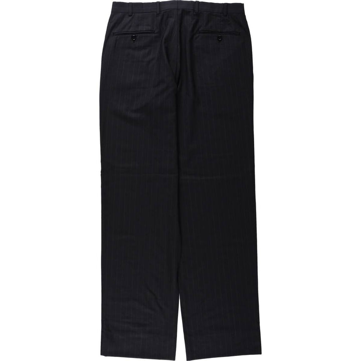 Brooks Brothers 346 Stripe Pattern Wool Trousers, Men's Size W34 (approx.) wool black type Vintage Second Hand