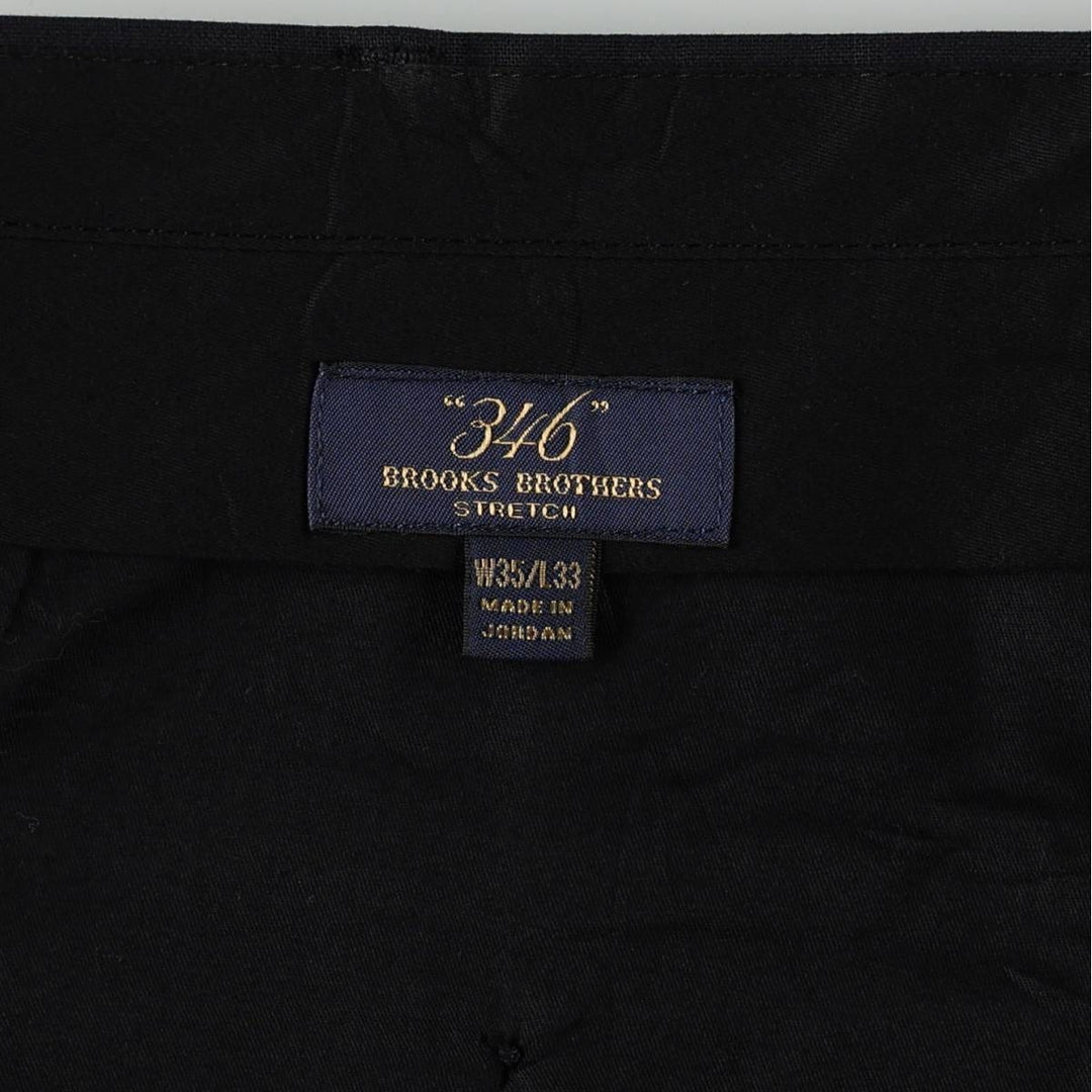 Brooks Brothers 346 Stripe Pattern Wool Trousers, Men's Size W34 (approx.) wool black type Vintage Second Hand