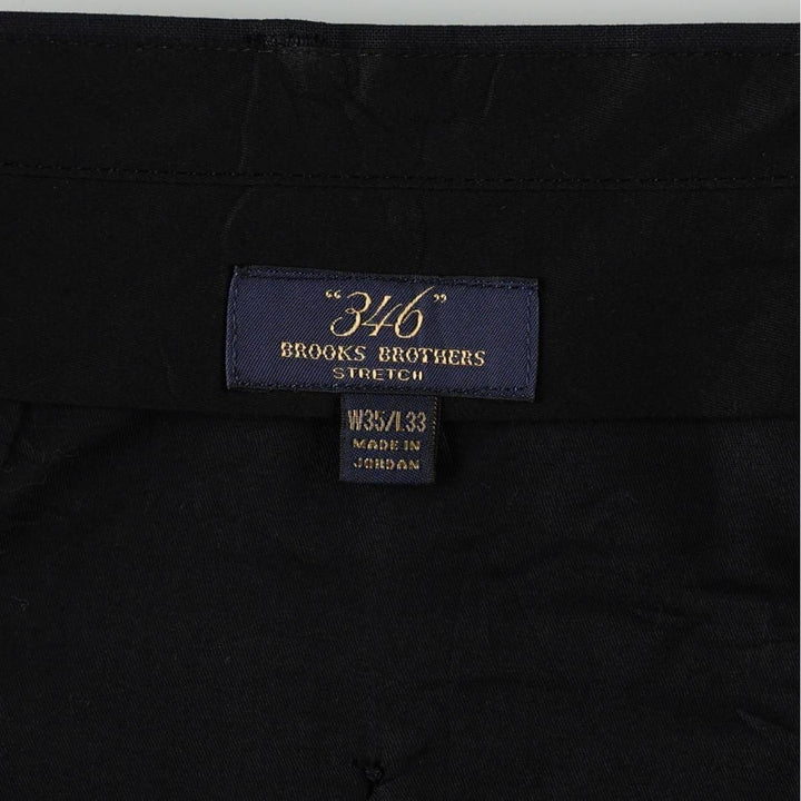 Brooks Brothers 346 Stripe Pattern Wool Trousers, Men's Size W34 (approx.) wool black type Vintage Second Hand
