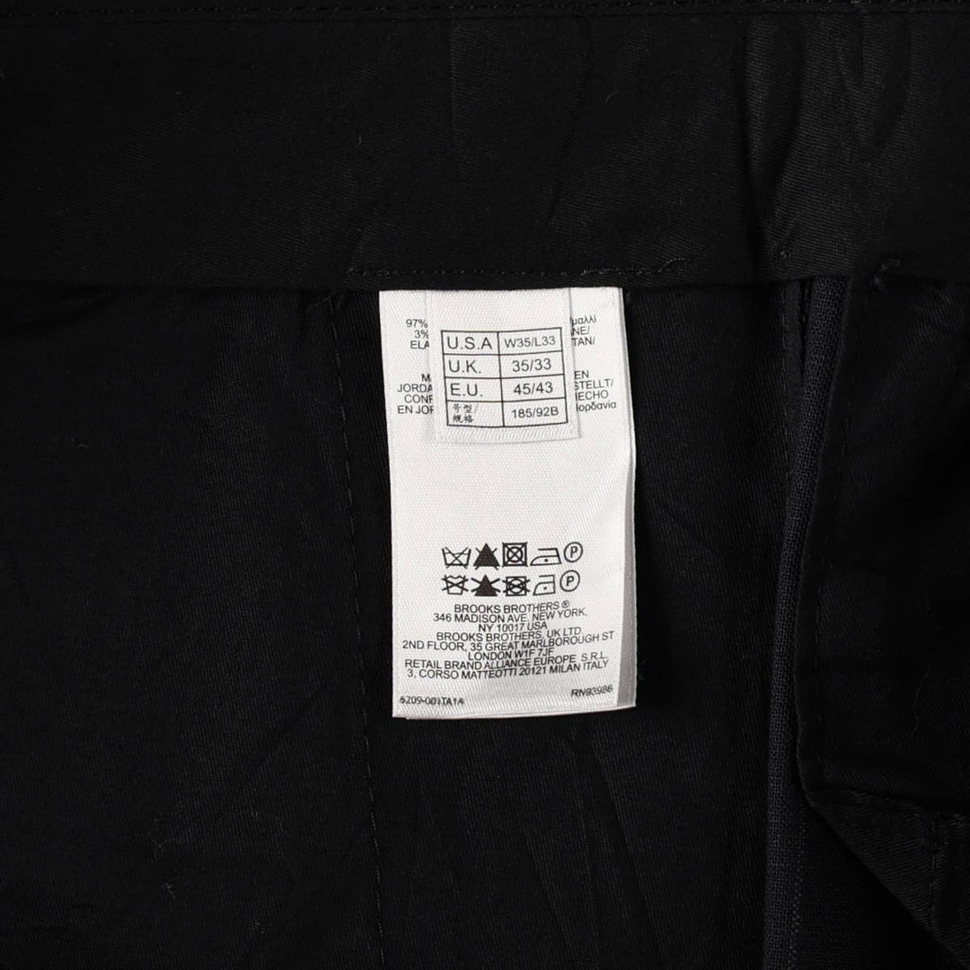 Brooks Brothers 346 Stripe Pattern Wool Trousers, Men's Size W34 (approx.) wool black type Vintage Second Hand