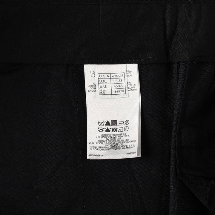 Brooks Brothers 346 Stripe Pattern Wool Trousers, Men's Size W34 (approx.) wool black type Vintage Second Hand