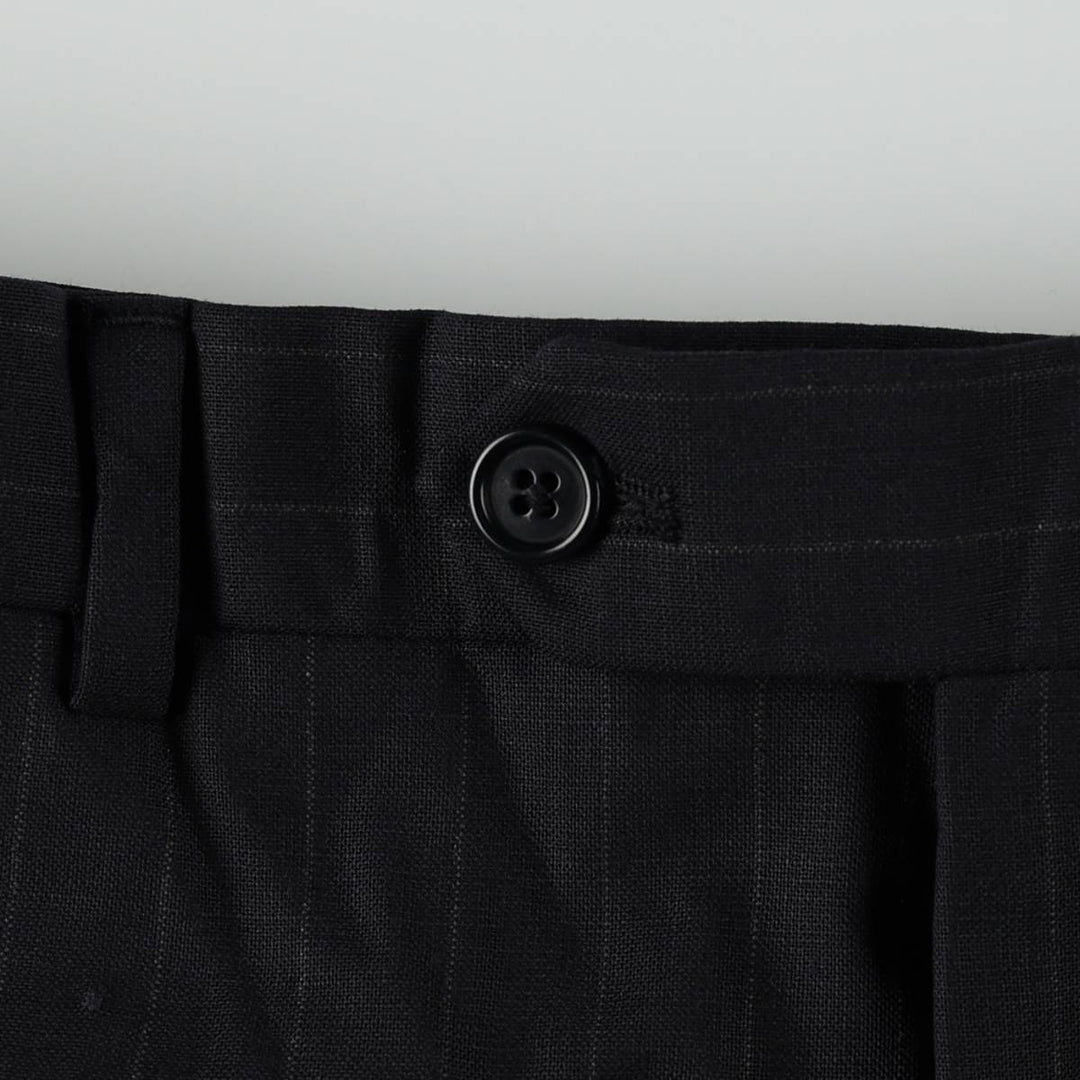 Brooks Brothers 346 Stripe Pattern Wool Trousers, Men's Size W34 (approx.) wool black type Vintage Second Hand