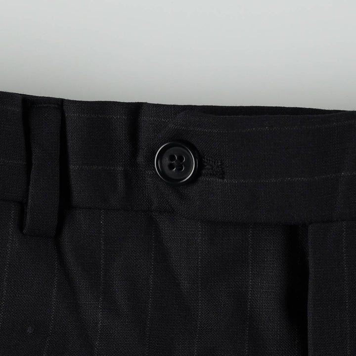 Brooks Brothers 346 Stripe Pattern Wool Trousers, Men's Size W34 (approx.) wool black type Vintage Second Hand