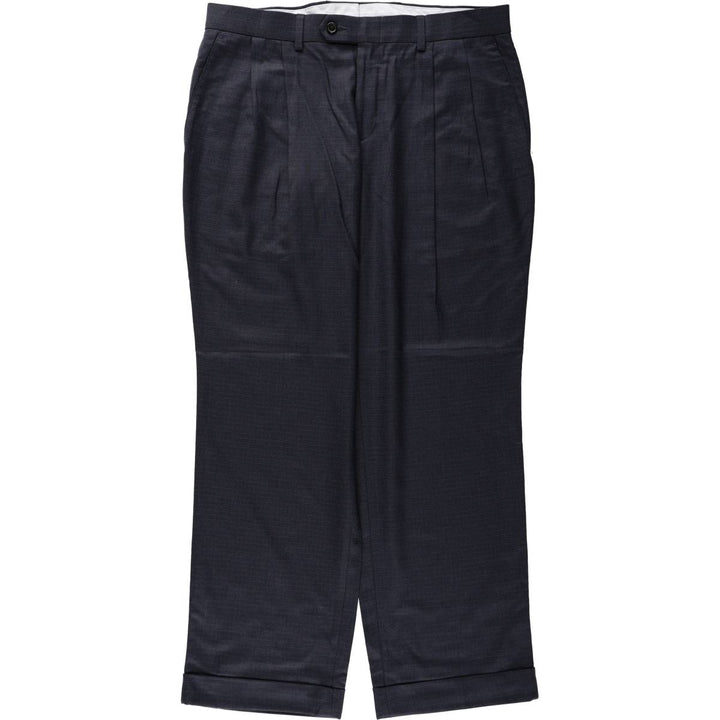 Ralph Lauren Ralph Lauren Check Pattern Houndstooth Pattern Two-Pleat Slacks Pants Men's W34 (approx.) polyester navy blue type Vintage Second Hand