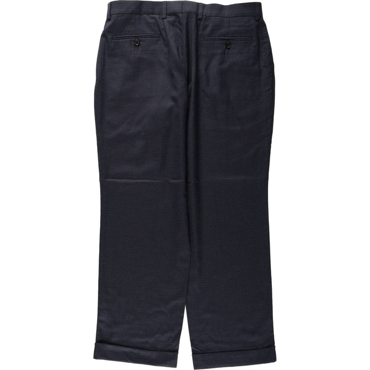 Ralph Lauren Ralph Lauren Check Pattern Houndstooth Pattern Two-Pleat Slacks Pants Men's W34 (approx.) polyester navy blue type Vintage Second Hand