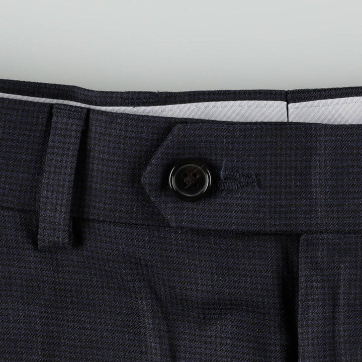 Ralph Lauren Ralph Lauren Check Pattern Houndstooth Pattern Two-Pleat Slacks Pants Men's W34 (approx.) polyester navy blue type Vintage Second Hand