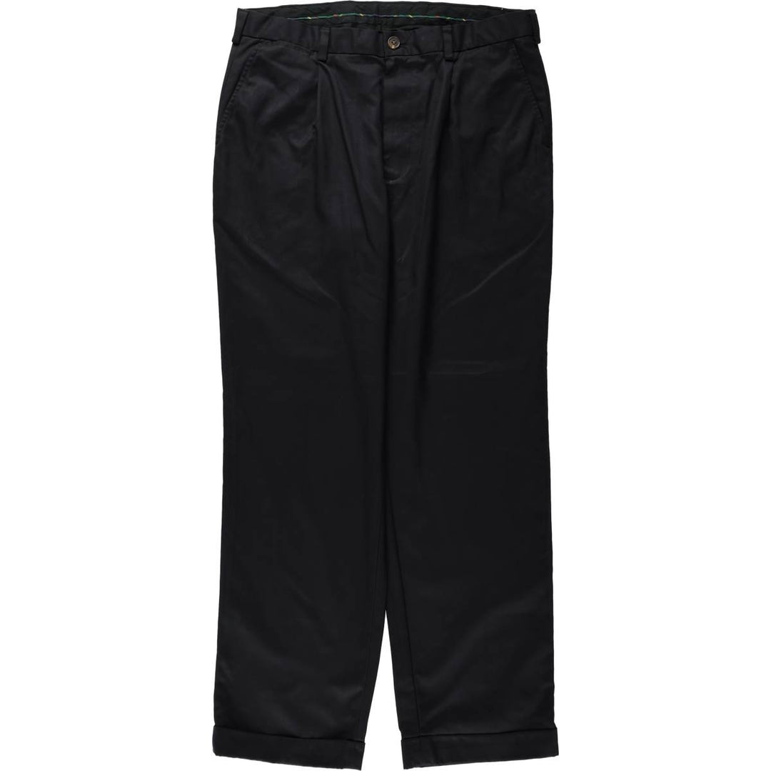 Brooks Brothers St Andrews Links One-Pleat Slacks Pants, Men's Size W34 (approx.) polyester black type Vintage Second Hand