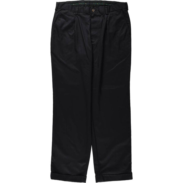 Brooks Brothers St Andrews Links One-Pleat Slacks Pants, Men's Size W34 (approx.) polyester black type Vintage Second Hand