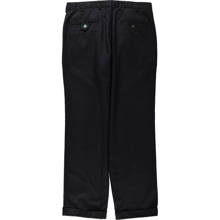 Brooks Brothers St Andrews Links One-Pleat Slacks Pants, Men's Size W34 (approx.) polyester black type Vintage Second Hand