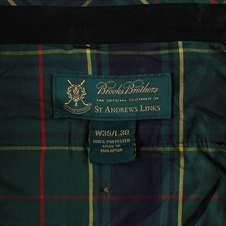 Brooks Brothers St Andrews Links One-Pleat Slacks Pants, Men's Size W34 (approx.) polyester black type Vintage Second Hand