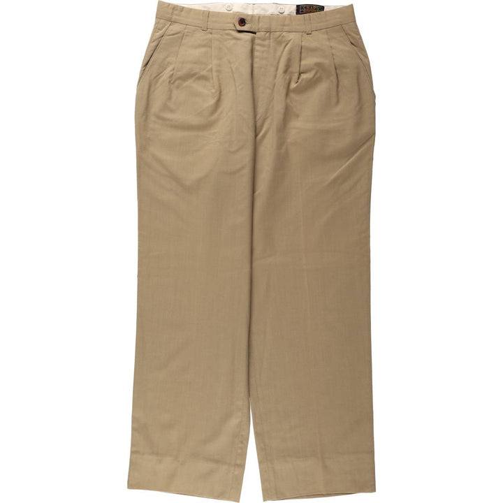 Ralph Lauren CHAPS Two-Pleat Slacks Pants, Men's Size W34 (approx.), Vintage unclear Beige type Vintage Second Hand