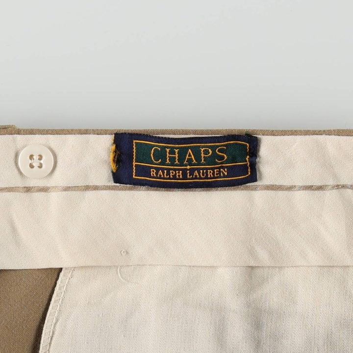 Ralph Lauren CHAPS Two-Pleat Slacks Pants, Men's Size W34 (approx.), Vintage unclear Beige type Vintage Second Hand