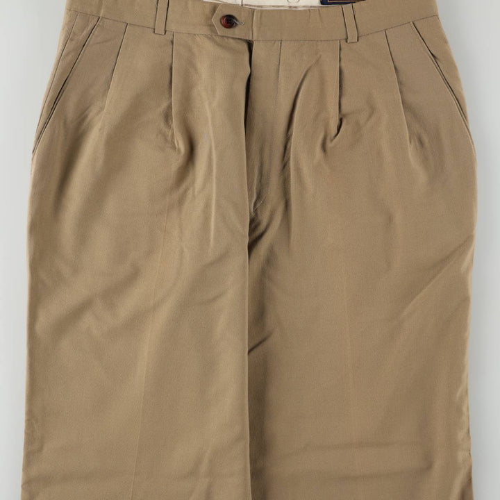 Ralph Lauren CHAPS Two-Pleat Slacks Pants, Men's Size W34 (approx.), Vintage unclear Beige type Vintage Second Hand