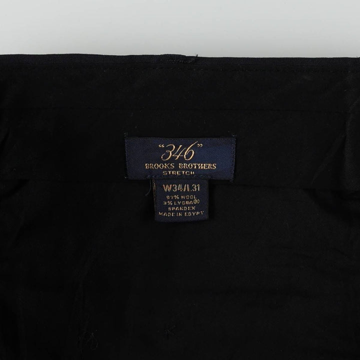 Brooks Brothers 346 Stripe Pattern Two-Pleat Wool Trousers, Men's Size W33 (approx.) wool navy blue type Vintage Second Hand