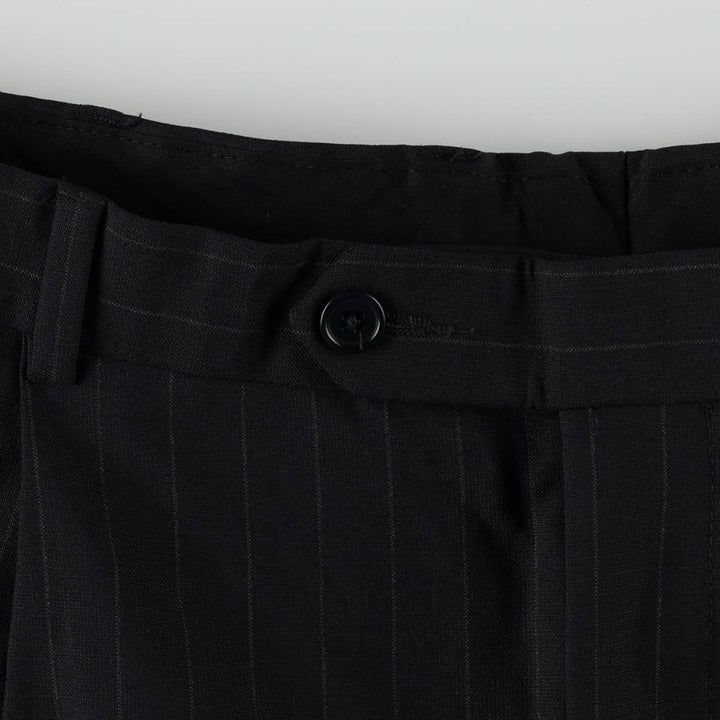 Brooks Brothers 346 Stripe Pattern Two-Pleat Wool Trousers, Men's Size W33 (approx.) wool navy blue type Vintage Second Hand