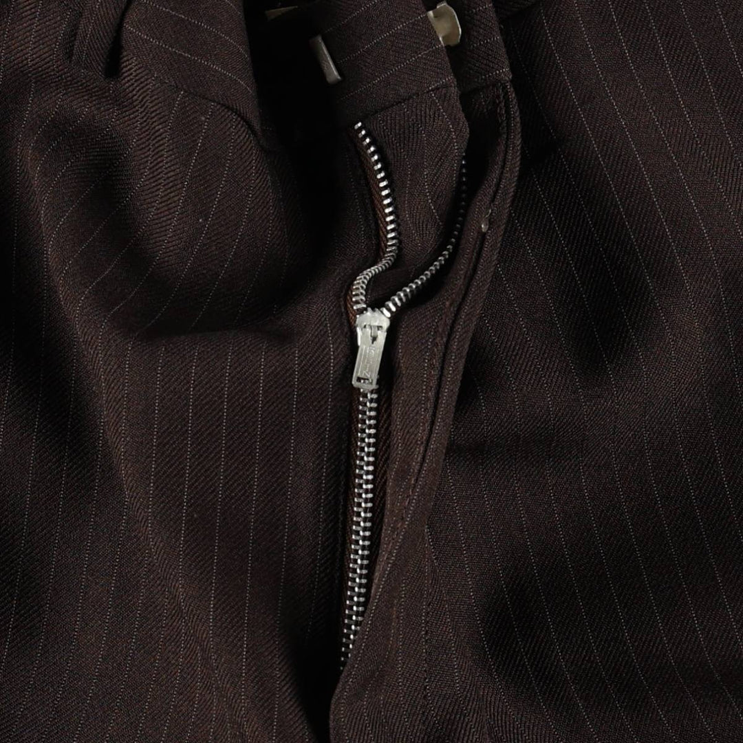 ~1970'S Striped Pattern Slacks Pants Men's W35 (approx.) Vintage unclear Charcoal Vintage Second Hand