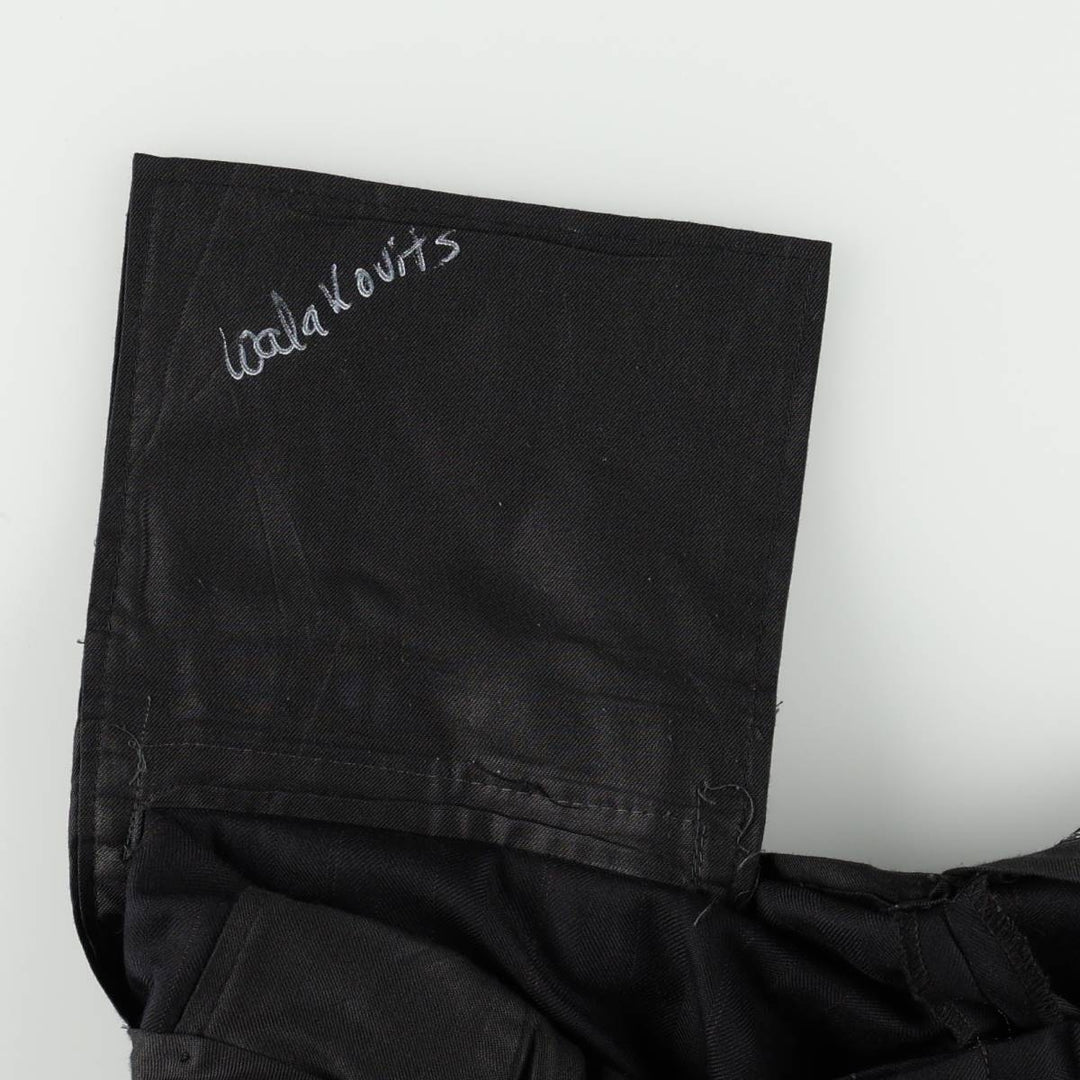 ~1980'S Burberry's Stripe Pattern Two-Pleat Slacks Pants Men's W32 (approx.) unclear black type Vintage Second Hand