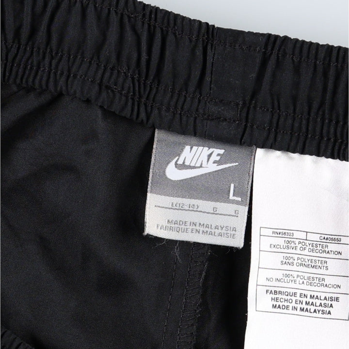 00'S Nike Warm-up Pants, Nylon Pants, Rustling Pants, Men's Size L polyester black type Vintage Second Hand