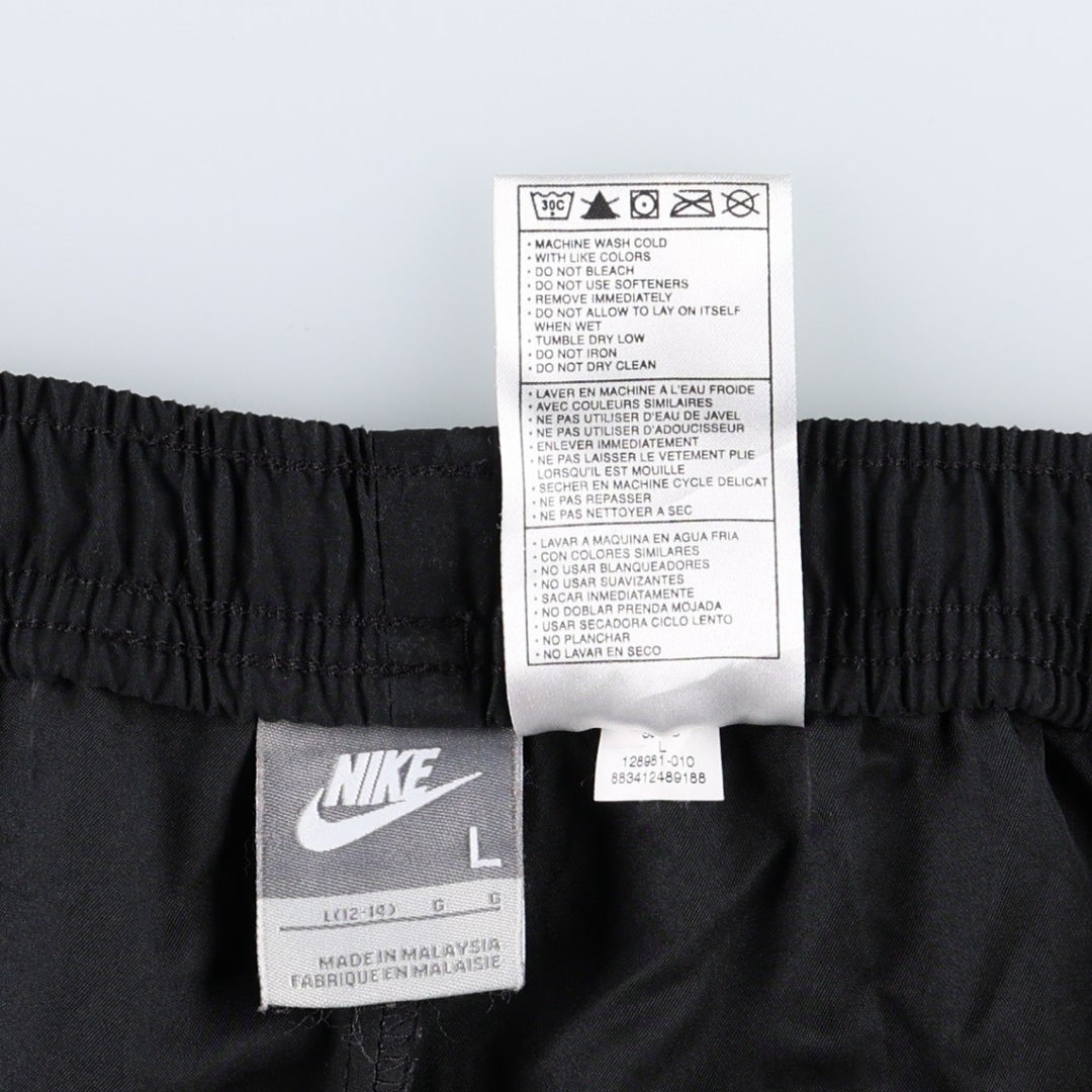 00'S Nike Warm-up Pants, Nylon Pants, Rustling Pants, Men's Size L polyester black type Vintage Second Hand