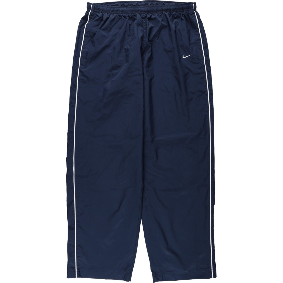 2000'S Nike Warm-up Pants, Nylon Pants, Windbreaker Pants, Men's Size XXL (approx.) polyester navy blue type Vintage Second Hand