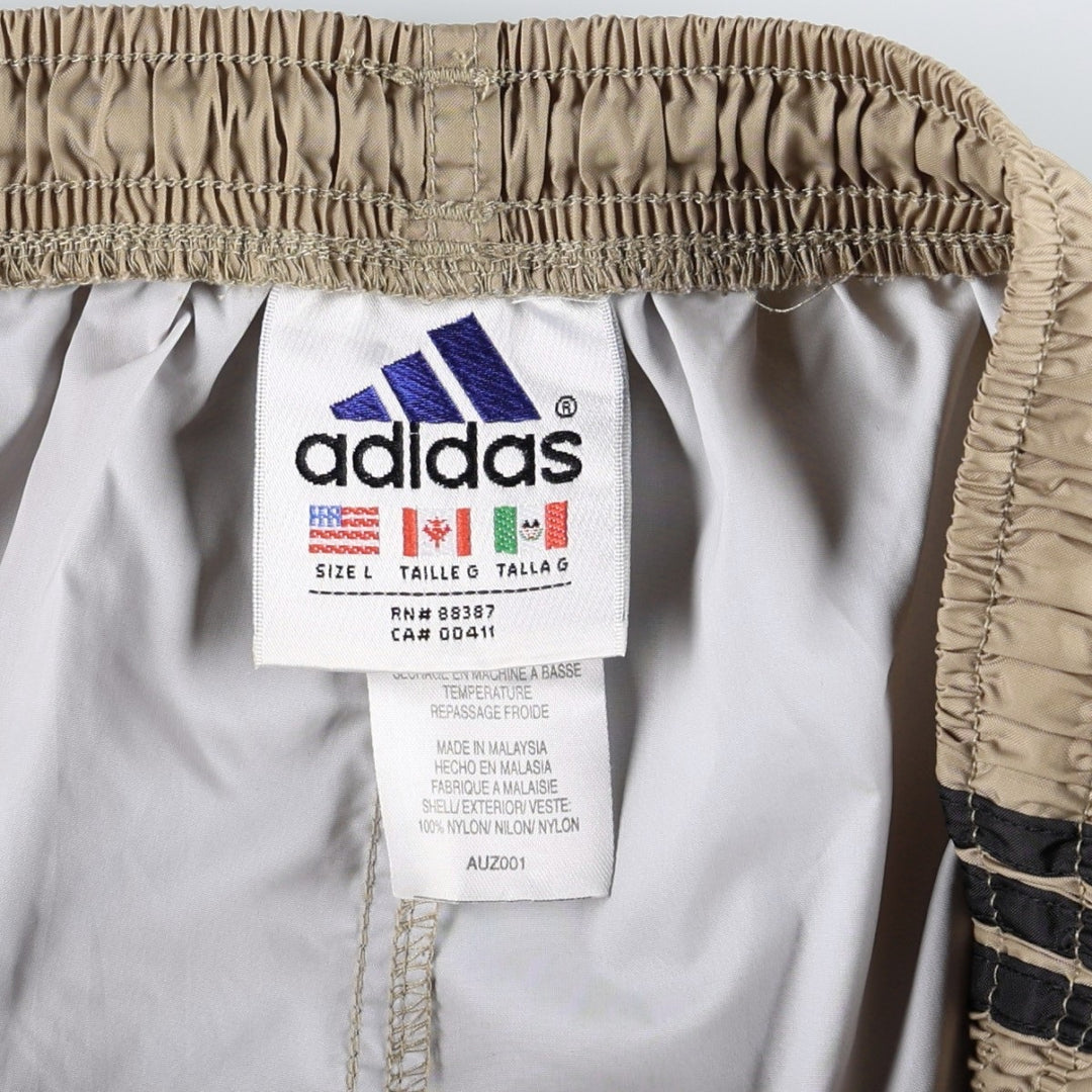 90'S Adidas nylon pants, rustling pants, men's size L, vintage Nylon Gold type Vintage Second Hand